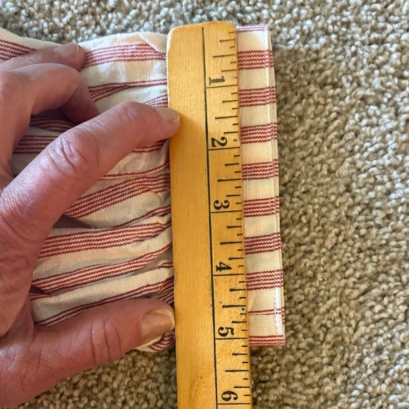 Striped Red and White Square Neck 3/4 sleeves, Cotton and Linen NWOT - Picture 9 of 13